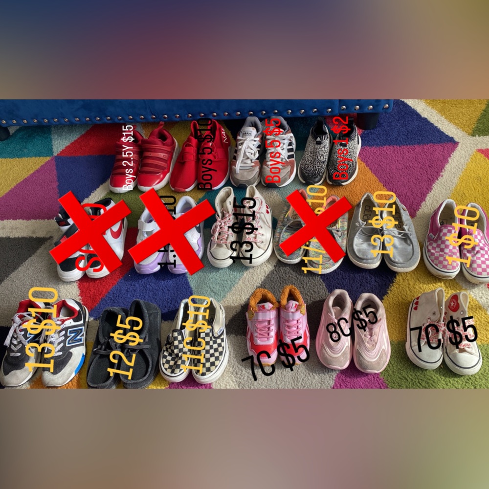 Various shoes and sizes